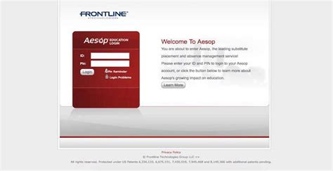 Aesoponline.com frontline - Frontline Education. Absence Management Formerly Aesop. Sign In. ID or Username. I am an Employee or Substitute. Your ID is most likely your 10 digit phone number. I'm an Organization User / Campus User. This is often your district email address. Your username is required.
